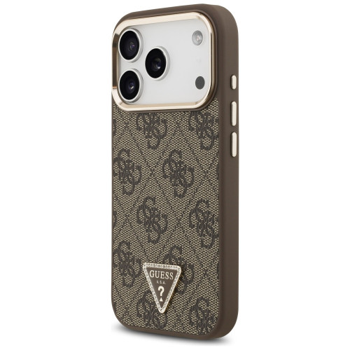 Etui Guess 4G Triangle Logo MagSafe do iPhone 18 Pro / 17 Pro brązowy