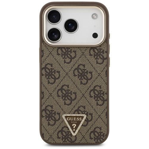 Etui Guess 4G Triangle Logo MagSafe do iPhone 18 Pro / 17 Pro brązowy