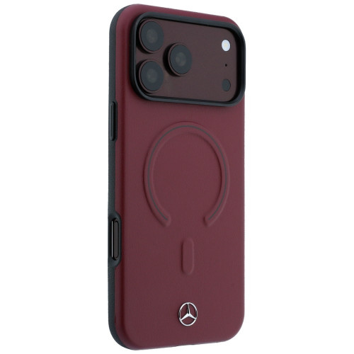 Mercedes Leather 3D MagSafe Case for iPhone 18 Pro / 17 Pro burgundy