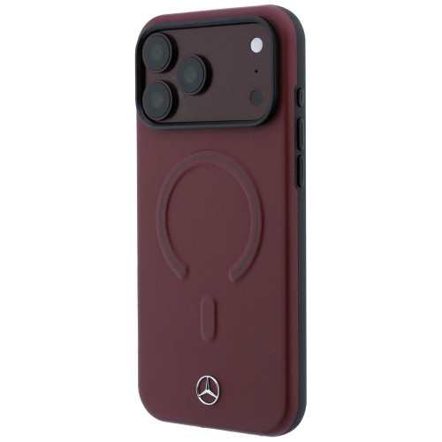 Etui Mercedes Leather 3D MagSafe do iPhone 17 Pro Max granatowy