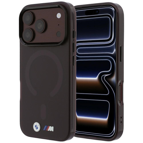 Etui BMW M IML Frosted Metal Logo & Trims MagSafe für iPhone 18 Pro Max / 17 Pro Max bordeaux