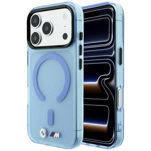 Etui BMW M IML Frosted Metal Logo & Trims MagSafe für iPhone 18 Pro Max / 17 Pro Max blau