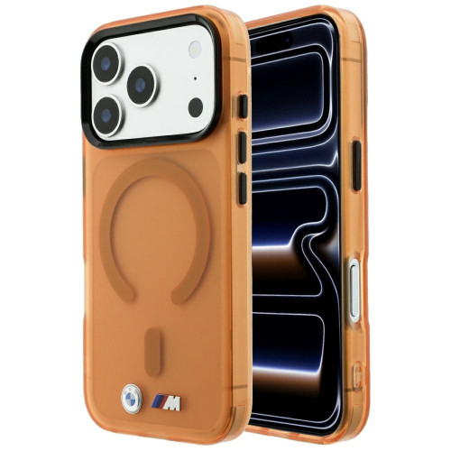 Etui BMW M IML Frosted Metal Logo & Trims MagSafe für iPhone 18 Pro Max / 17 Pro Max orange