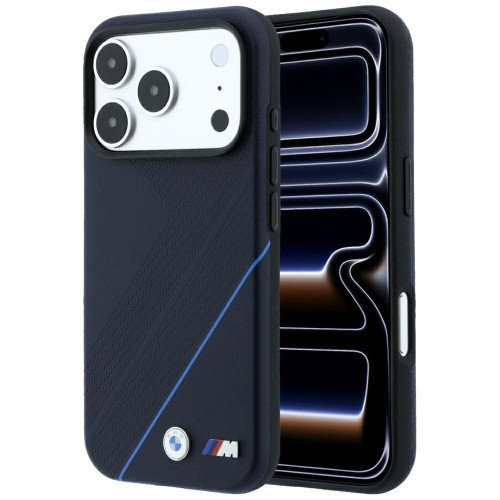 Etui BMW M Tire Track Blue Line MagSafe do iPhone 18 Pro Max / 17 Pro Max granatowy