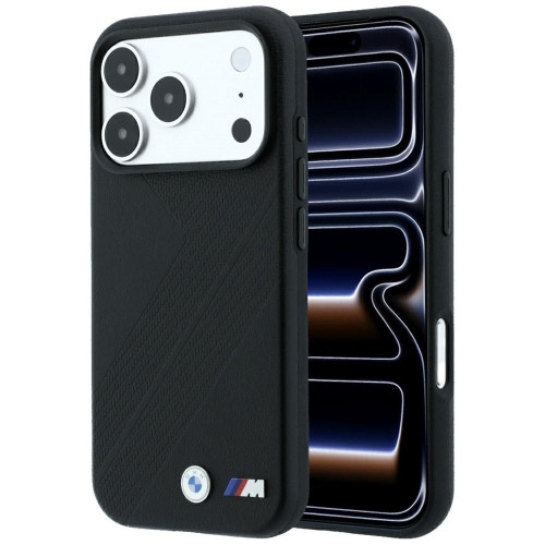 Etui BMW M Tire Track Metal Logo MagSafe für iPhone 18 Pro / 17 Pro schwarz