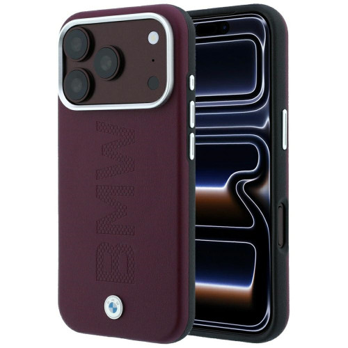Etui BMW Sign Centered Deboss MagSafe do iPhone 18 Pro / 17 Pro bordowy