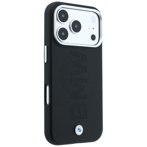 Etui BMW Sign Deboss Quilted Metal Logo MagSafe do iPhone 18 Pro Max antracytowy