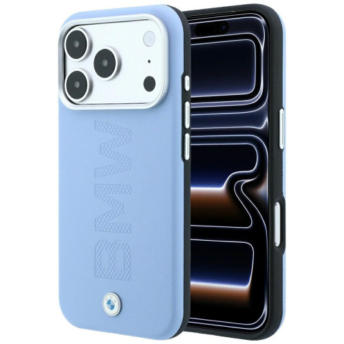 Etui BMW Sign Centered Deboss MagSafe do iPhone 18 Pro / 17 Pro niebieski