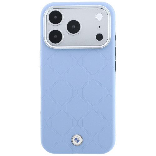 Etui BMW Sign Deboss Quilted Metal Logo MagSafe für iPhone 18 Pro / 17 Pro blau