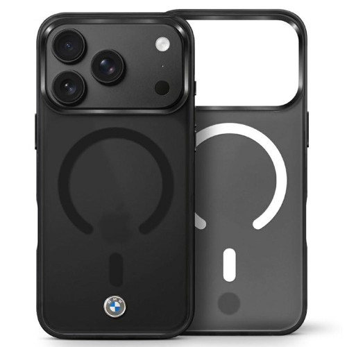 Etui BMW Sign Frosted IML & Metal Logo MagSafe für iPhone 18 Pro / 17 Pro schwarz