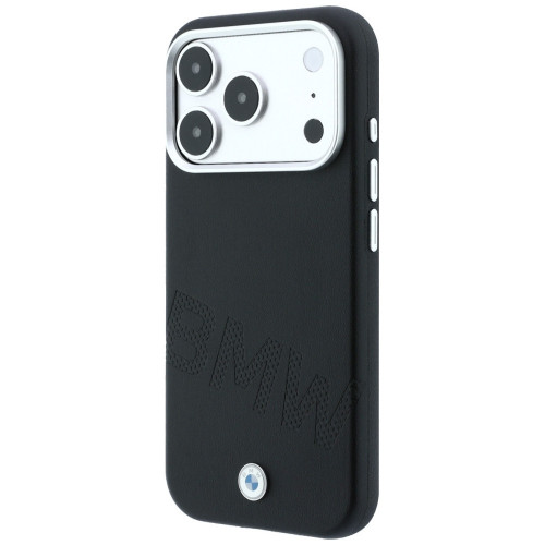 Etui BMW Sign Inclined Deboss Letters MagSafe do iPhone 18 Pro / 17 Pro czarny