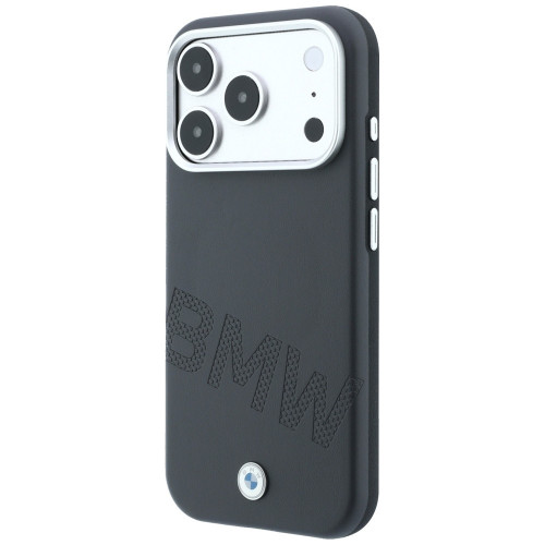 Etui BMW Sign Inclined Deboss Letters MagSafe für iPhone 18 Pro / 17 Pro grau