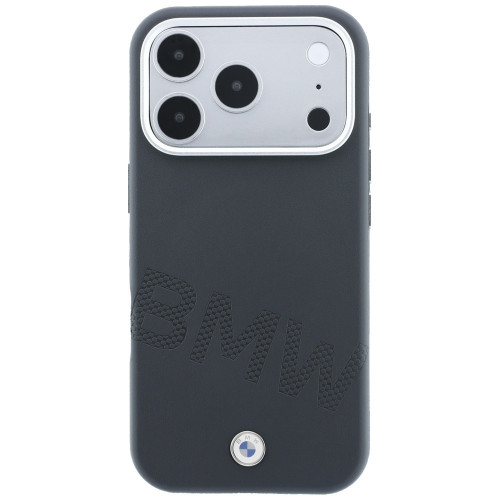 Etui BMW Sign Inclined Deboss Letters MagSafe für iPhone 18 Pro / 17 Pro grau