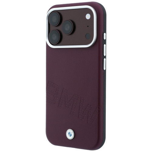 Etui BMW Sign Inclined Deboss Letters MagSafe für iPhone 18 Pro Max / 17 Pro Max bordeaux