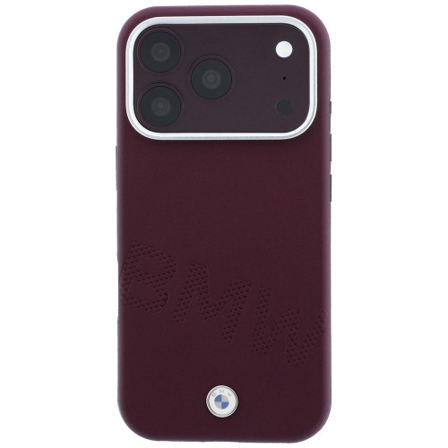 Etui BMW Sign Inclined Deboss Letters MagSafe für iPhone 18 Pro Max / 17 Pro Max bordeaux