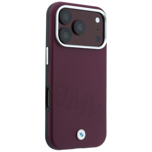 Etui BMW Sign Inclined Deboss Letters MagSafe für iPhone 18 Pro Max / 17 Pro Max bordeaux