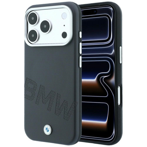 Etui BMW Sign Inclined Deboss Letters MagSafe do iPhone 18 Pro Max / 17 Pro Max grau
