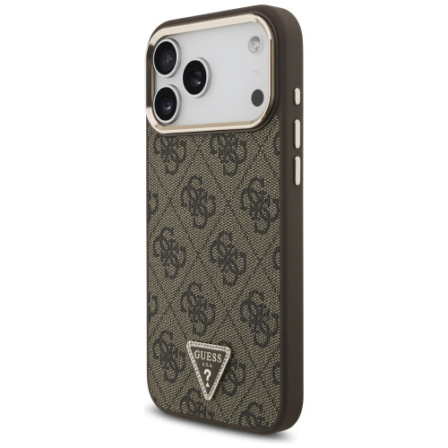 Etui Guess 4G Triangle Logo MagSafe do iPhone 18 Pro Max / 17 Pro Max brązowy