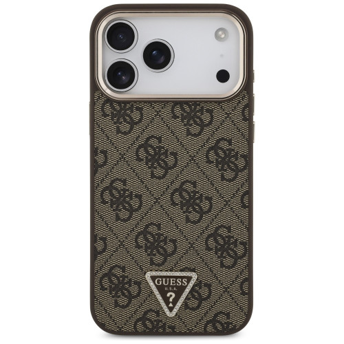 Etui Guess 4G Triangle Logo MagSafe do iPhone 18 Pro Max / 17 Pro Max brązowy