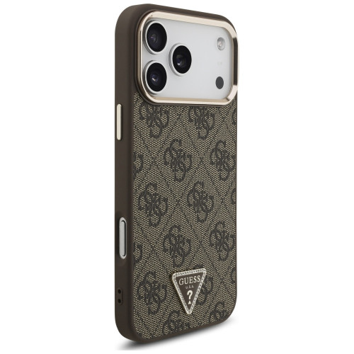 Etui Guess 4G Triangle Logo MagSafe do iPhone 18 Pro Max / 17 Pro Max brązowy