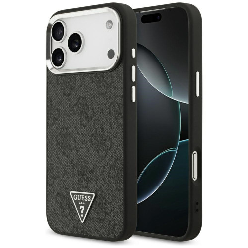 Etui Guess 4G Triangle Logo MagSafe do iPhone 18 Pro Max / 17 Pro Max czarny srebrny