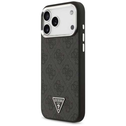 Etui Guess 4G Triangle Logo MagSafe do iPhone 18 Pro Max / 17 Pro Max czarny srebrny