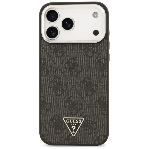 Etui Guess 4G Triangle Logo MagSafe do iPhone 18 Pro Max / 17 Pro Max czarny srebrny