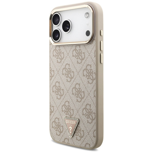 Etui Guess 4G Triangle Logo MagSafe do iPhone 18 Pro Max / 17 Pro Max różowy złoty