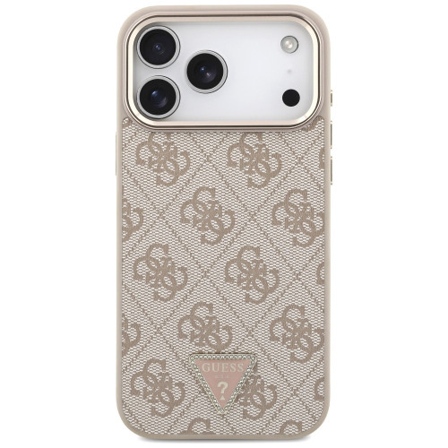 Etui Guess 4G Triangle Logo MagSafe do iPhone 18 Pro Max / 17 Pro Max różowy złoty