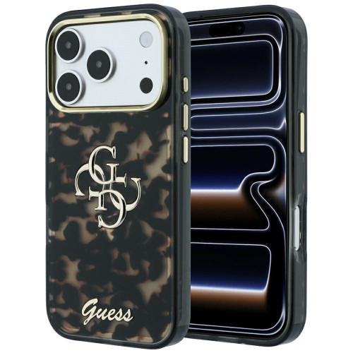 Etui Guess IML 4G Script Metal Logo      MagSafe do iPhone 18 Pro burgundový