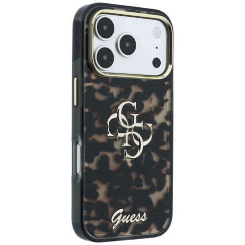 Etui Guess IML 4G Script Metal Logo      MagSafe do iPhone 18 Pro burgundový