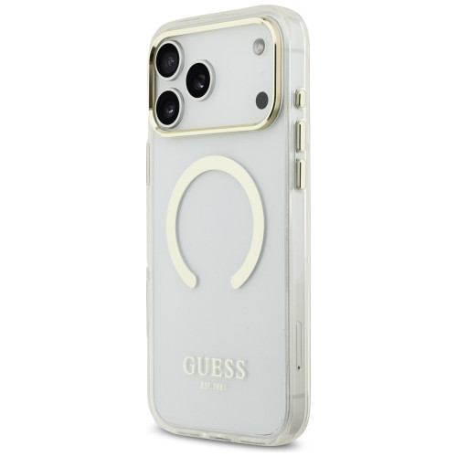 Etui Guess Metal Outline MagSafe do iPhone 18 Pro Max / 17 Pro Max złoty
