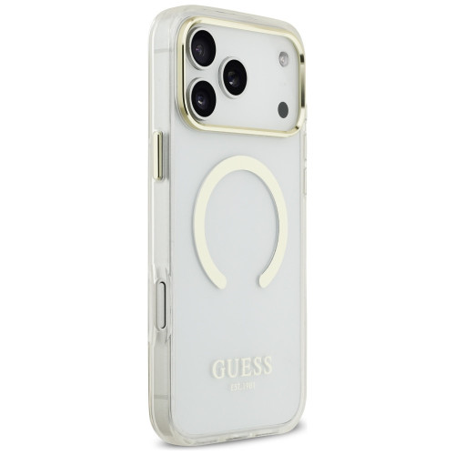 Etui Guess Metal Outline MagSafe do iPhone 18 Pro Max / 17 Pro Max złoty