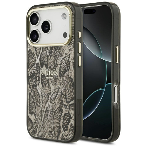 Etui Guess Python Pattern MagSafe für iPhone 18 Pro / 17 Pro braun