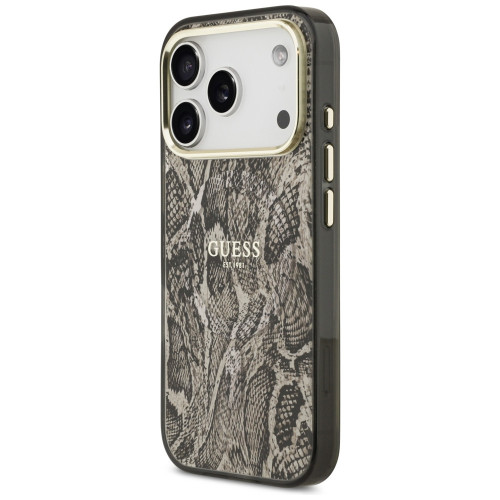 Etui Guess Python Pattern MagSafe für iPhone 18 Pro / 17 Pro braun