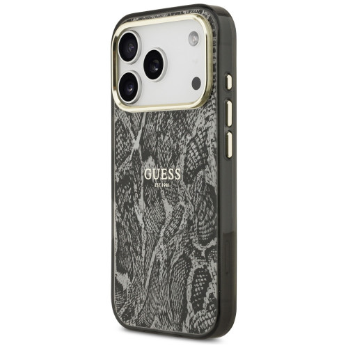 Etui Guess Python Pattern MagSafe do iPhone 18 Pro / 17 Pro czarny