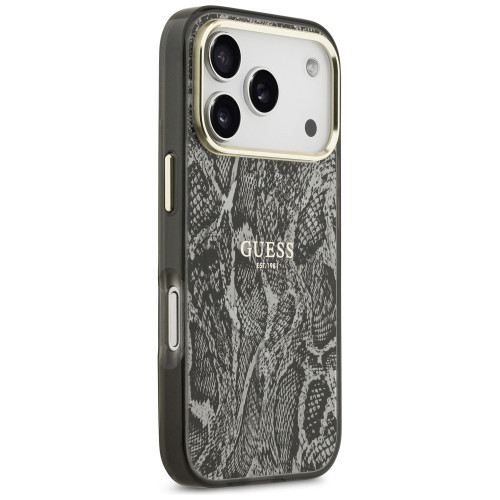 Etui Guess Python Pattern MagSafe do iPhone 18 Pro / 17 Pro czarny
