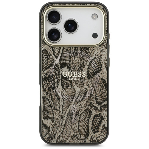 Etui Guess Python Pattern MagSafe für iPhone 18 Pro Max / 17 Pro Max braun