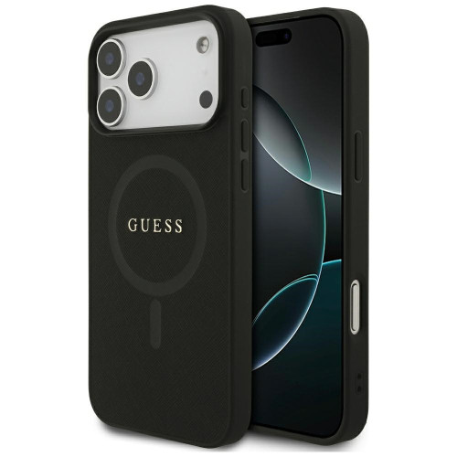 Etui Guess Saffiano Classic Logo MagSafe do iPhone 18 Pro Max / 17 Pro Max czarny