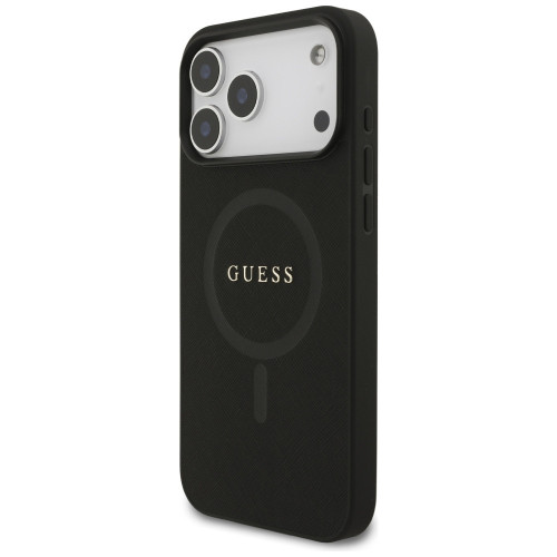 Etui Guess Saffiano Classic Logo MagSafe do iPhone 18 Pro Max / 17 Pro Max czarny