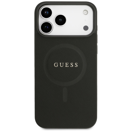 Etui Guess Saffiano Classic Logo MagSafe do iPhone 18 Pro Max / 17 Pro Max czarny