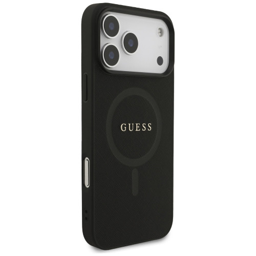 Etui Guess Saffiano Classic Logo MagSafe do iPhone 18 Pro Max / 17 Pro Max czarny