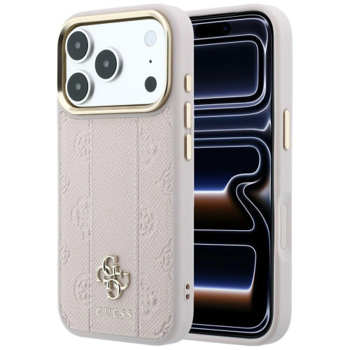 Etui Guess Stripe Peony 4G Logo MagSafe für iPhone 18 Pro Max/ 17 Pro Max rosa