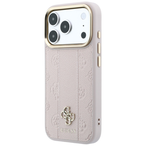 Etui Guess Stripe Peony 4G Logo MagSafe für iPhone 18 Pro Max/ 17 Pro Max rosa