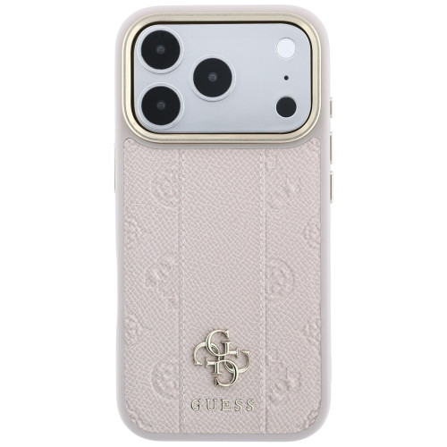 Etui Guess Stripe Peony 4G Logo MagSafe für iPhone 18 Pro Max/ 17 Pro Max rosa