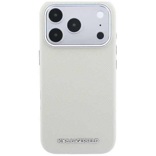 Etui Karl Lagerfeld Grained Elongated Logo MagSafe do iPhone 18 Pro / 17 Pro béžové
