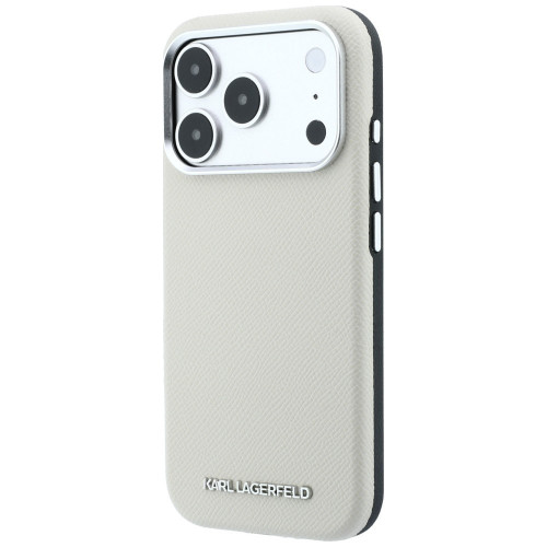 Etui Karl Lagerfeld Grained Elongated Logo MagSafe do iPhone 18 Pro Max / 17 Pro Max beżowy