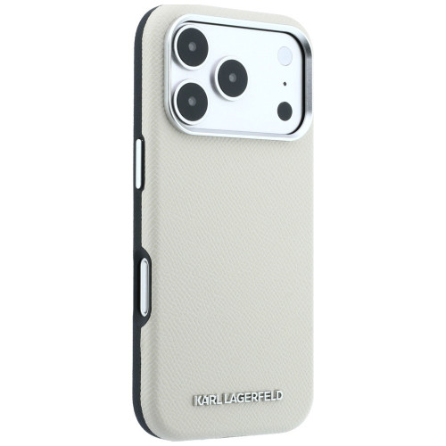 Etui Karl Lagerfeld Grained Elongated Logo MagSafe do iPhone 18 Pro Max / 17 Pro Max beżowy