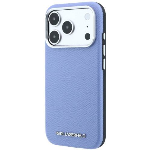 Etui Karl Lagerfeld Grained Elongated Logo MagSafe do iPhone 18 Pro Max / 17 Pro Max niebieski