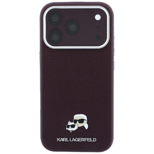 Etui Karl Lagerfeld Grained Choupette    Head Metal MagSafe do iPhone 18 Pro Max burgundový
